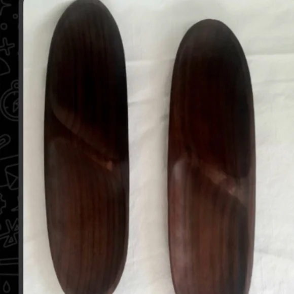 2 x Vintage Wooden Teak Serving Tray Charcuterie Cutting Board Cheese & Crackers - Picture 3 of 4